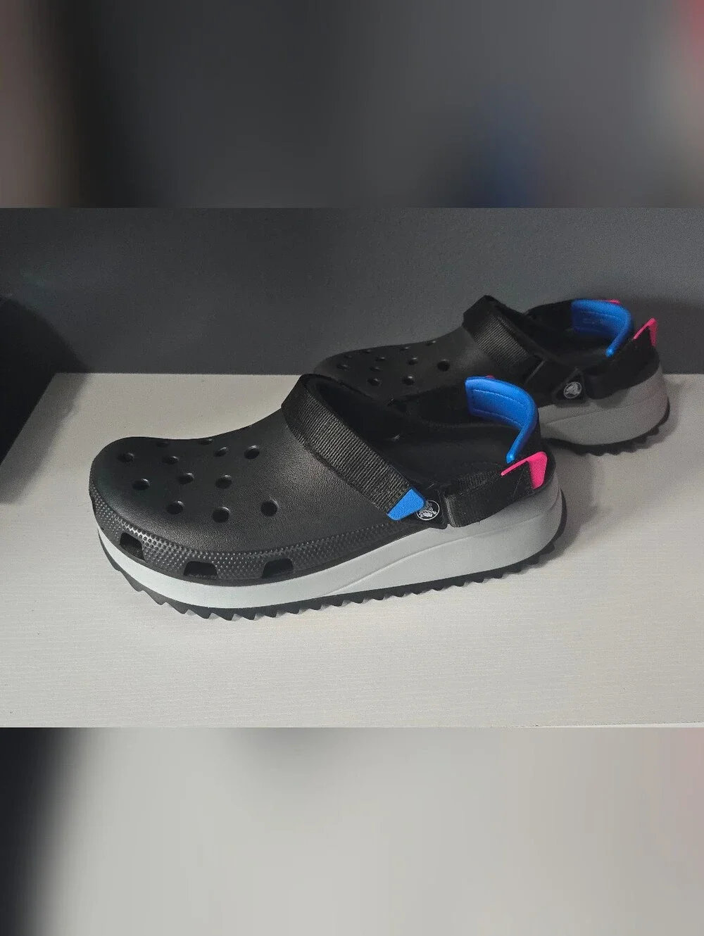 Crocs Classic Hiker Clog Sports Black Blue Red Sandals 'Black Blue Red'